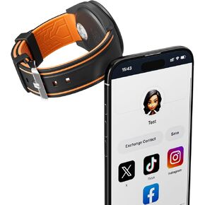 Digital Business Card NFC Watch Band Bicolor Silicone Strap, Smart NFC Wristband for Men and Women, Instant App-Free Sharing Compatible with iPhone & Android,20-24mm in Saudi Arabia