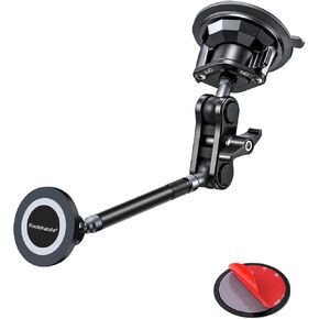 koolehaoda Magnetic Car Phone Holder for Magsafe, Vacuum Suction Cup Phone Mount for Windshield Dashboard, 360° Adjustable Metal Arm Car Phone Holder for iPhone Samsung All Smartphone & Cars Truck in Saudi Arabia