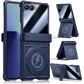 حافظة مغناطيسية لهاتف Samsung Z-Flip-7: حافظة هاتف واقية من الدرجة العسكرية لكامل الجسم [متوافقة مع Magsafe] [مسند مزدوج] غطاء عالي التحمل لهاتف Galaxy Z Flip 7 5G(2025) أسود in Kuwait