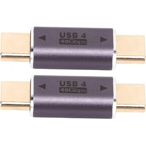 قطعتان من محول ذكر من النوع C إلى النوع C، محول USB C بسرعة 40 جيجابت في الثانية 100 وات، موصل USB C صغير مستقيم للهواتف الذكية المحمولة مع هيكل معدني، يدعم فيديو 8K وسريع in Kuwait
