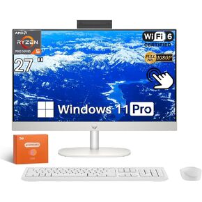 حزمة كمبيوتر HP All-in-One، شاشة لمس عالية الدقة مقاس 23.8 بوصة، شاشة لمس Micro-Edge، معالج Intel® Core™ i7 من الجيل الثاني عشر، Intel® Iris® Xe Graphics، 16 جيجا بايت SDRAM، 512 جيجا بايت SSD، Windows11 HomeOS، Wi-Fi (24-CB1180، 2022) in Kuwait