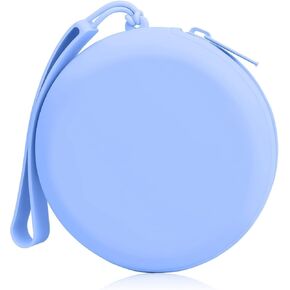 Silicone Bag Suitable for AirPods Charging Case Cover Holder, Headphone Case Tech Pouch Organizer for Accessories with Cable Management, Earbud Case & Coin Purse for Travel, Pink in Kuwait