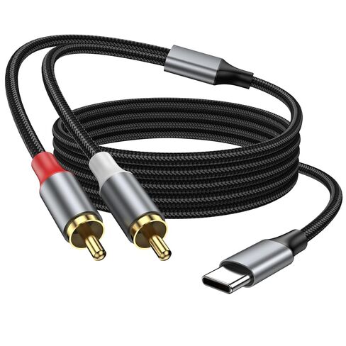 USB C to RCA Audio Cable 3.3FT, USB C to 2 Male Y RCA Audio Splitter Cord Adapter for iPad, Phone, Laptop, Tablet, Galaxy, Pixel, Home Theater, DVD, Amplifier, Speaker, Car Stereo in Kuwait