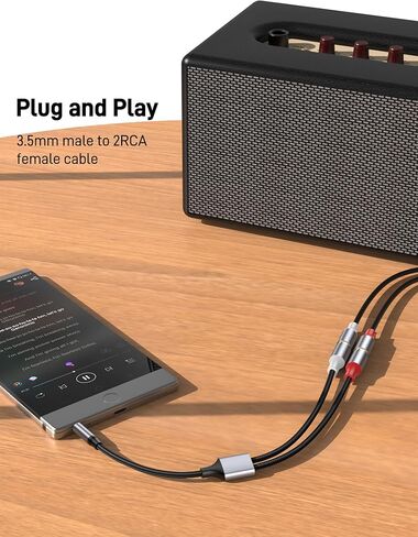 كابل 3.5 مم إلى RCA، موصل سلك صوت ستيريو 10 بوصة 3.5 مم ذكر إلى 2RCA أنثى للهواتف الذكية، MP3، الأجهزة اللوحية، مكبرات الصوت، المسرح المنزلي، HDTV والمزيد. in Kuwait