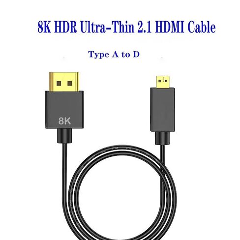 4K Fiber Optic HDMI Cable 75ft + Ultra Thin 1.5m Test Cable, Micro HDMI to HDMI 2.0, Detachable Type A+D, 18Gbps Ultra Speed, HDR, 3D, eARC, Slim and Flexible Cable. in Kuwait