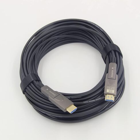 كابل HDMI من الألياف الضوئية 8K بطول 82 قدمًا/25 مترًا + كابل اختبار رفيع للغاية بطول 0.5 متر، Micro HDMI إلى HDMI 2.1، نوع قابل للفصل A+D، سرعة فائقة 48 جيجابت في الثانية، HDR، ثلاثي الأبعاد، eARC، كابل HMDI 2.10 نحيف ومرن. in Kuwait