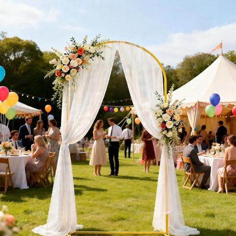 Arch Backdrop Stand, 2.6 x 6ft Metal Wedding Arch Frame Balloon Stand Door Frame Backdrop Stand with Spiral for Wedding Birthday Party Graduation in Kuwait