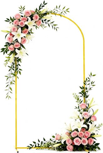Arch Backdrop Stand, 2.6 x 6ft Metal Wedding Arch Frame Balloon Stand Door Frame Backdrop Stand with Spiral for Wedding Birthday Party Graduation in Kuwait