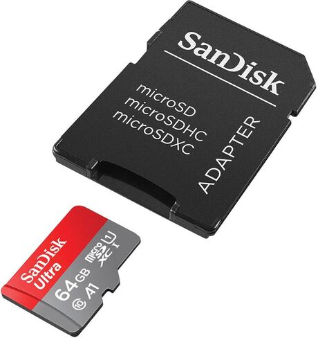 بطاقة ذاكرة فلاش سانديسك الترا MICROSDXC فئة 10 / U1 / A1 سعة 64 جيجابايت مع محول in Kuwait