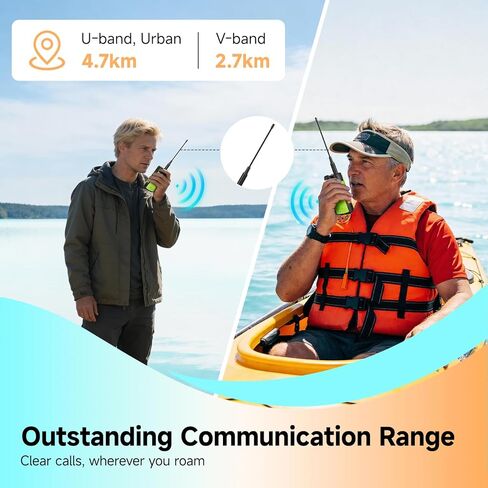 Retevis EZTalk 4S IP68 أجهزة اتصال لاسلكية مقاومة للماء، GMRS طويلة المدى للطوارئ راديو ثنائي الاتجاه، عائم، 2000 مللي أمبير قابلة لإعادة الشحن، تنبيهات الطقس NOAA، قوي ومتين، للمياه المالحة in Kuwait