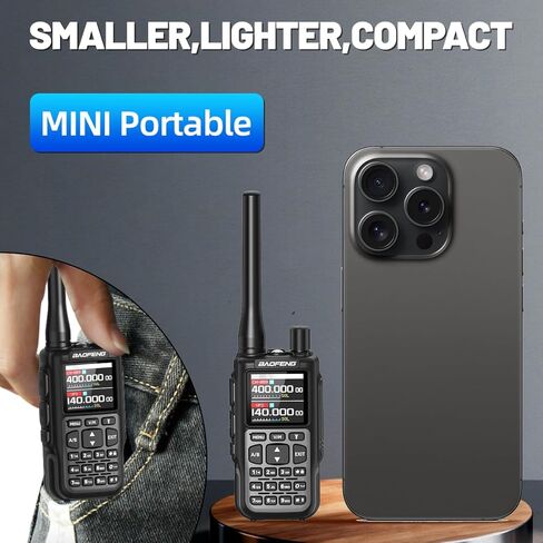 Baofeng Radio UV-5R Mini-5 Ham Radio Handheld Long Range Rechargeable UV5R MINI Dual PTT 2200mAh NOAA Emergency Radio Upgrade UV-5R,APP Programming,USB-C for Survival Gear Hunting Camping,2 Pack ﻿ in Kuwait