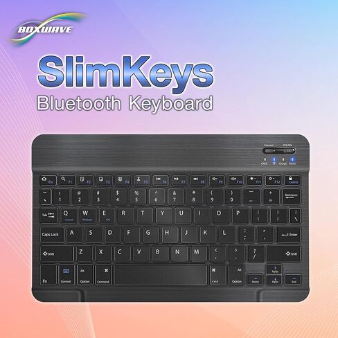 لوحة مفاتيح BoxWave متوافقة مع Tecno Pova Slim - لوحة مفاتيح بلوتوث SlimKeys، رفيعة محمولة مع مفاتيح على شكل Chiclet - أسود داكن in Kuwait
