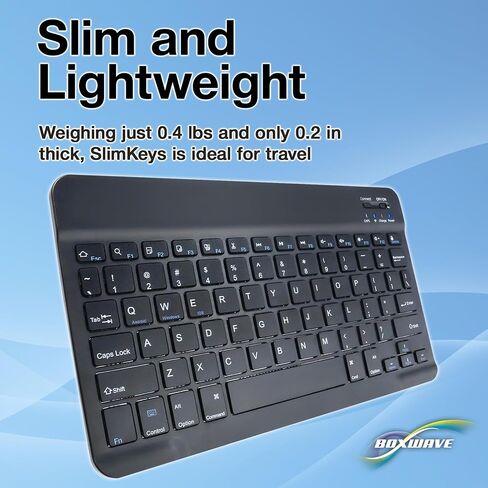 لوحة مفاتيح BoxWave متوافقة مع Tecno Pova Slim - لوحة مفاتيح بلوتوث SlimKeys، رفيعة محمولة مع مفاتيح على شكل Chiclet - أسود داكن in Kuwait