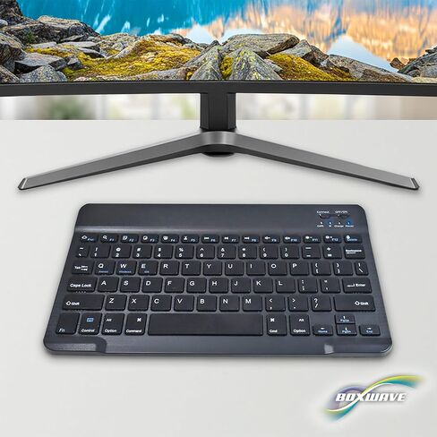 لوحة مفاتيح BoxWave متوافقة مع Tecno Pova Slim - لوحة مفاتيح بلوتوث SlimKeys، رفيعة محمولة مع مفاتيح على شكل Chiclet - أسود داكن in Kuwait