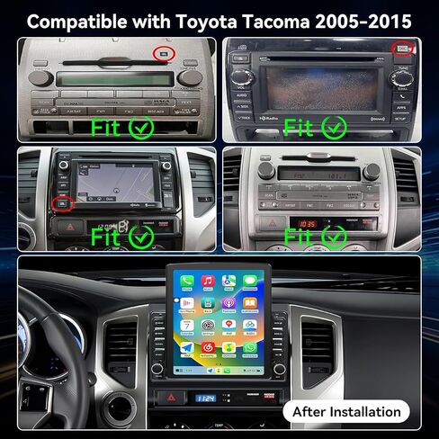 راديو ستيريو للسيارة Android 14 متوافق مع Toyota Tacoma 2005-2015 ترقية CarPlay اللاسلكية وكاميرا احتياطية Android Auto AHD 9.7 شاشة تعمل باللمس GPS SWC FM WiFi Bluetooth 2+64G in Kuwait