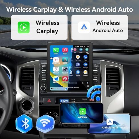 راديو ستيريو للسيارة Android 14 متوافق مع Toyota Tacoma 2005-2015 ترقية CarPlay اللاسلكية وكاميرا احتياطية Android Auto AHD 9.7 شاشة تعمل باللمس GPS SWC FM WiFi Bluetooth 2+64G in Kuwait