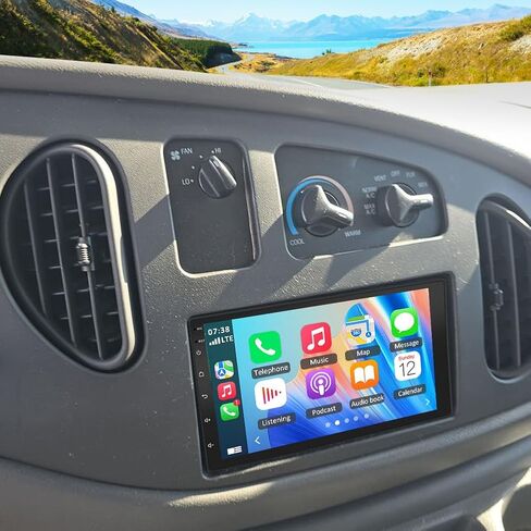 راديو ستيريو للسيارة Android 13 لـ 1998-2008 Ford E150 E250 E350 Super Duty مع CarPlay اللاسلكي وAndroid Auto، شاشة تشغيل تعمل باللمس 7 بوصة للسيارة، بلوتوث/WiFi/GPS/FM/RDS/SWC/كاميرا احتياطية/ميكروفون in Kuwait