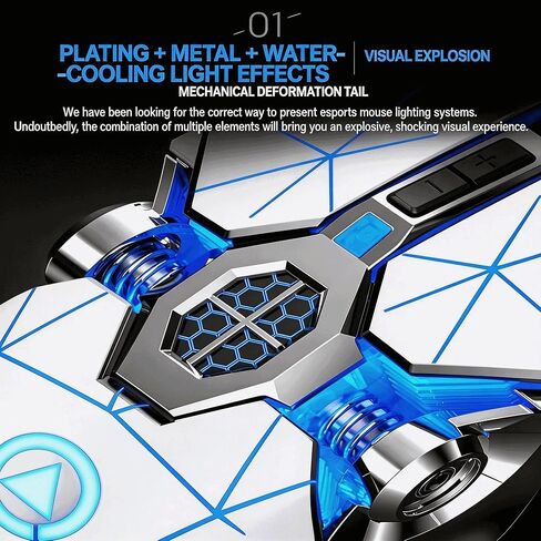【Water Cooled Light Effect & Low Noise - USB】2026 Upgrade Edition Gaming Laptop Optical Wired Silent Mouse, Mouse Macro,DPI up to 3200,Plug and Play,Ergonomic Design,Switchable and Close Light Effects in Kuwait
