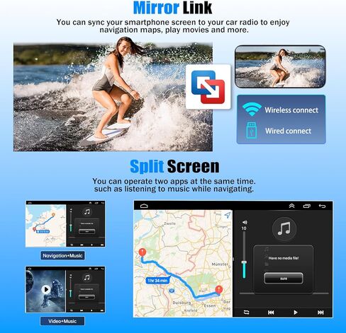 راديو ستيريو للسيارة Android 13 لـ 1998-2008 Ford E150 E250 E350 Super Duty مع CarPlay اللاسلكي وAndroid Auto، شاشة تشغيل تعمل باللمس 7 بوصة للسيارة، بلوتوث/WiFi/GPS/FM/RDS/SWC/كاميرا احتياطية/ميكروفون in Kuwait
