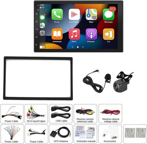 راديو ستيريو للسيارة Android 13 لـ 1998-2008 Ford E150 E250 E350 Super Duty مع CarPlay اللاسلكي وAndroid Auto، شاشة تشغيل تعمل باللمس 7 بوصة للسيارة، بلوتوث/WiFi/GPS/FM/RDS/SWC/كاميرا احتياطية/ميكروفون in Kuwait