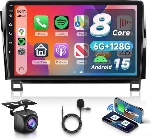 [8 CORE 6G+128G] راديو السيارة لسيارة Toyota Tundra 2007-2013/Toyota Sequoia 2008-2018 مع Carplay اللاسلكي، شاشة لمس 10.1 بوصة، Android 15، BT، GPS، 5GWiFi، DSP+كاميرا احتياطية in Kuwait