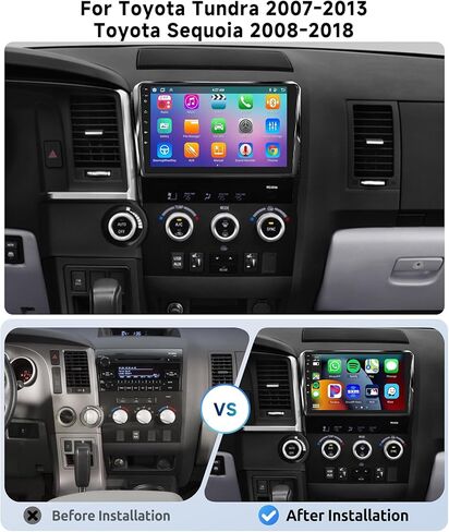 [8 CORE 6G+128G] راديو السيارة لسيارة Toyota Tundra 2007-2013/Toyota Sequoia 2008-2018 مع Carplay اللاسلكي، شاشة لمس 10.1 بوصة، Android 15، BT، GPS، 5GWiFi، DSP+كاميرا احتياطية in Kuwait