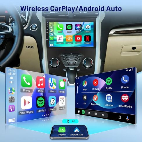 [4G+64G] راديو سيارة Volxcereo لسيارة Ford Fusion 2013-2019، ستيريو بشاشة لمس Android 9 بوصة مع Carplay/Android Auto، ملاحة GPS، واي فاي، بلوتوث 5.0، SWC، FM/RDS، EQ+ كاميرا احتياطية in Kuwait