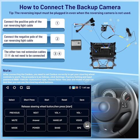 [4G+64G] راديو سيارة Volxcereo لسيارة Ford Fusion 2013-2019، ستيريو بشاشة لمس Android 9 بوصة مع Carplay/Android Auto، ملاحة GPS، واي فاي، بلوتوث 5.0، SWC، FM/RDS، EQ+ كاميرا احتياطية in Kuwait