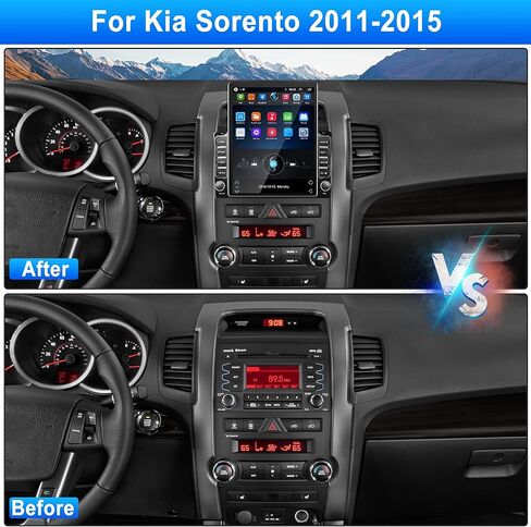 راديو ستيريو للسيارة لكيا سورينتو 2011 2012 2013 2014 2015، شاشة لمس 9.7 بوصة Android 15 وحدة رأس ستيريو راديو السيارة مع CarPlay Android Auto GPS Navi SWC FM DSP WiFi Bluetooth Camera Mic in Kuwait