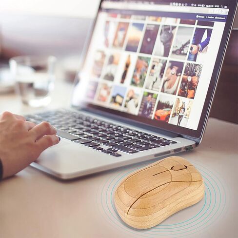 VBESTLIFE 2.4GHz Bamboo Wireless Mouse, Natural Wood Computer Mouse with Low Noise, for Wins PC Laptop Desktop in Kuwait