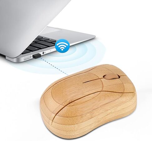 VBESTLIFE 2.4GHz Bamboo Wireless Mouse, Natural Wood Computer Mouse with Low Noise, for Wins PC Laptop Desktop in Kuwait