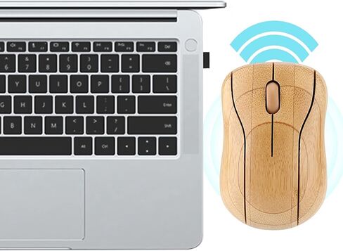 VBESTLIFE 2.4GHz Bamboo Wireless Mouse, Natural Wood Computer Mouse with Low Noise, for Wins PC Laptop Desktop in Kuwait