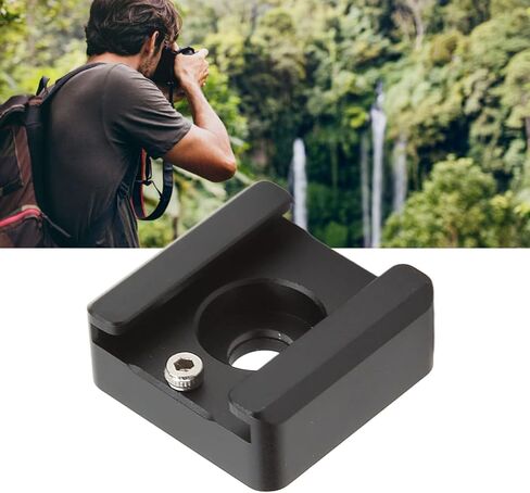 Cold Shoe Mount Adapter, Aluminum Alloy Expansion Bracket with 1 / 4in Screw Hole, Compact Size - Durable Construction, Easy Device Attachment, Ideal for Camera Cage and Outdoor in Kuwait