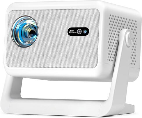 [Now with Netflix & 3500 ANSI] 4K Projector with WiFi and Bluetooth,TOF Real-Time Auto Focus Smart Projector, AuKing Outdoor Movie Home Theater Proyector with Omni-Adjustable Stand(grey) in Kuwait