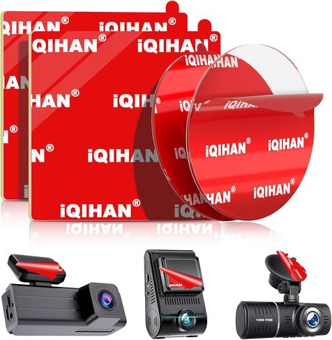 وسادات لاصقة لاصقة لتركيب كاميرا داش كام، 4 قطع على الوجهين طقم شريط تثبيت عالي التحمل لاستبدال كاميرا داشكام وحامل GPS لكاميرا السيارة، ملصق عالمي شفاف للزجاج الأمامي للسيارة in Kuwait