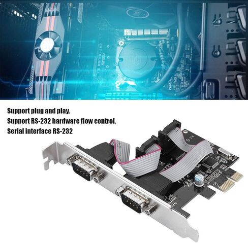 Pomya High Speed PCIE RS232 2 Port Serial Card | Adapter Converter for/Desktop in Kuwait