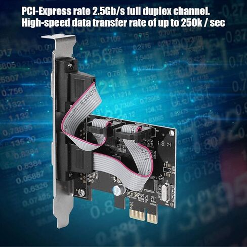 Pomya High Speed PCIE RS232 2 Port Serial Card | Adapter Converter for/Desktop in Kuwait