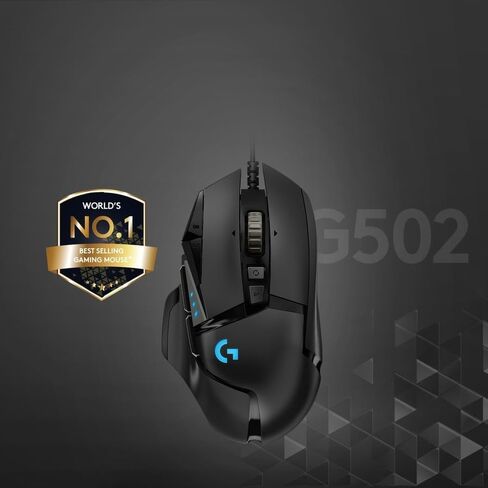 ماوس ألعاب سلكي عالي الأداء من لوجيتك G502 Hero، مستشعر Hero 25K، 25600 نقطة في البوصة، RGB، أوزان قابلة للتعديل، 11 زرًا، ذاكرة داخلية، جهاز كمبيوتر/ماك، حزمة من 4 قطع in Kuwait