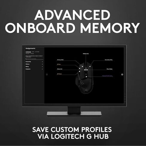 ماوس ألعاب سلكي عالي الأداء من لوجيتك G502 Hero، مستشعر Hero 25K، 25600 نقطة في البوصة، RGB، أوزان قابلة للتعديل، 11 زرًا، ذاكرة داخلية، جهاز كمبيوتر/ماك، حزمة من 4 قطع in Kuwait