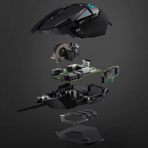 ماوس ألعاب سلكي عالي الأداء من لوجيتك G502 Hero، مستشعر Hero 25K، 25600 نقطة في البوصة، RGB، أوزان قابلة للتعديل، 11 زرًا، ذاكرة داخلية، جهاز كمبيوتر/ماك، حزمة من 4 قطع in Kuwait