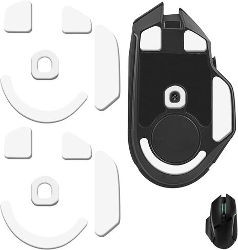 مجموعتان من زلاجات Basilisk V3 Pro Ice Mouse، أقدام بديلة PTFE متوافقة مع ماوس الألعاب اللاسلكي Razer Basilisk V3 Pro، وسادة تزلج ناعمة ومتينة (0.7 مم/أبيض) in Kuwait