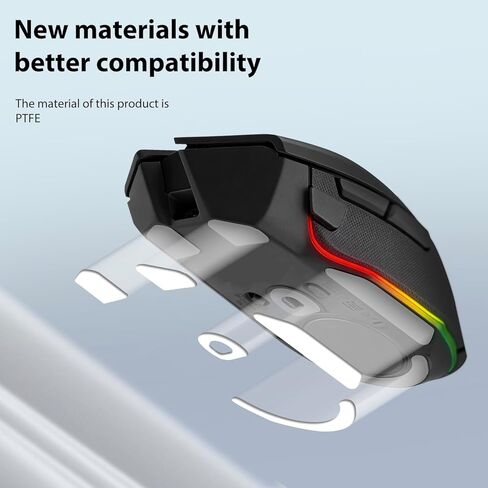 مجموعتان من زلاجات Basilisk V3 Pro Ice Mouse، أقدام بديلة PTFE متوافقة مع ماوس الألعاب اللاسلكي Razer Basilisk V3 Pro، وسادة تزلج ناعمة ومتينة (0.7 مم/أبيض) in Kuwait