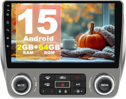 Car Radio for Chevrolet Camaro 2010-2015 Android 15 with 9 inch Touchscreen 2GB+64GB Carplay, Android Auto, Online Navigation, SWC, WiFi, Bluetooth, FM/AM/Radio,DSP in Kuwait