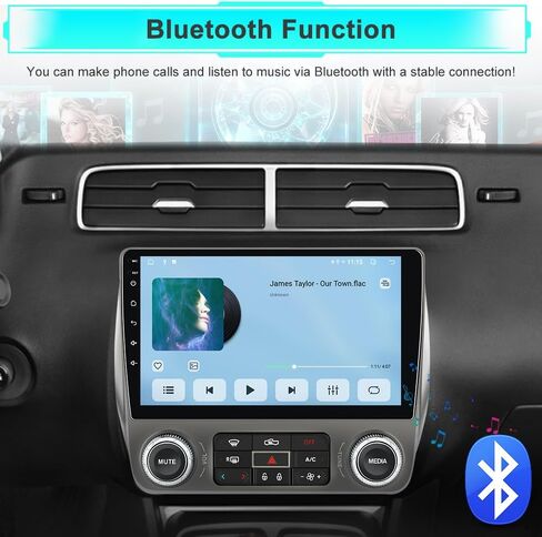 Car Radio for Chevrolet Camaro 2010-2015 Android 15 with 9 inch Touchscreen 2GB+64GB Carplay, Android Auto, Online Navigation, SWC, WiFi, Bluetooth, FM/AM/Radio,DSP in Kuwait