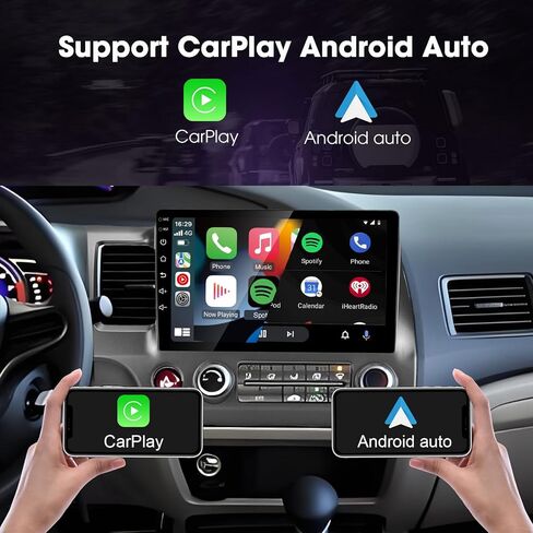 لـ 2007-2011 Honda-Civic-Radio، المدمج في Carplay اللاسلكي وشاشة لمس تلقائية تعمل بنظام Android مع 2G RAM 32G ROM وحدة رأس بلوتوث FM/RDS راديو كاميرا احتياطية ميكروفون in Kuwait