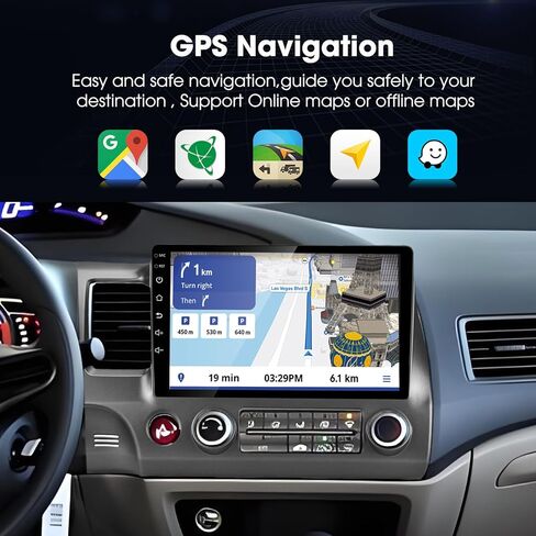 لـ 2007-2011 Honda-Civic-Radio، المدمج في Carplay اللاسلكي وشاشة لمس تلقائية تعمل بنظام Android مع 2G RAM 32G ROM وحدة رأس بلوتوث FM/RDS راديو كاميرا احتياطية ميكروفون in Kuwait