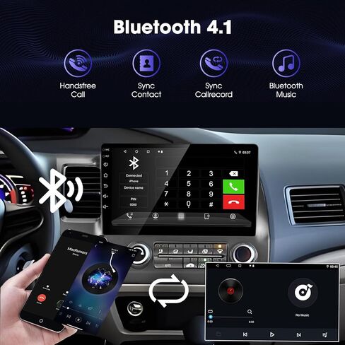 لـ 2007-2011 Honda-Civic-Radio، المدمج في Carplay اللاسلكي وشاشة لمس تلقائية تعمل بنظام Android مع 2G RAM 32G ROM وحدة رأس بلوتوث FM/RDS راديو كاميرا احتياطية ميكروفون in Kuwait