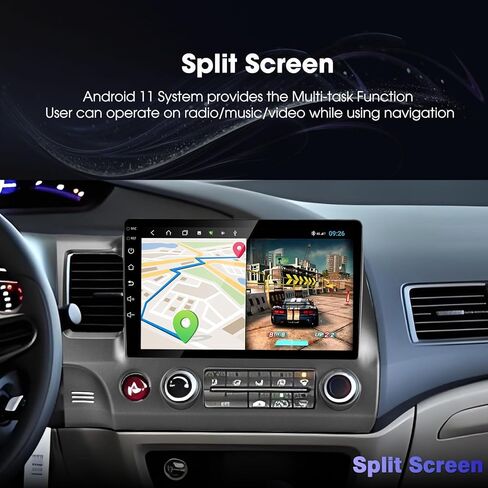 لـ 2007-2011 Honda-Civic-Radio، المدمج في Carplay اللاسلكي وشاشة لمس تلقائية تعمل بنظام Android مع 2G RAM 32G ROM وحدة رأس بلوتوث FM/RDS راديو كاميرا احتياطية ميكروفون in Kuwait
