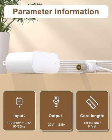 شاحن VHBW 20 فولت متوافق مع Dyson Pure Cool TP04 TP05 TP06 TP07 TP09 TP10، Hot+Cool HP04 HP06 HP07 HP09 HP10، مرطب PH01 PH02 PH03 PH04. استبدال 281831-05 310415-20 in Kuwait