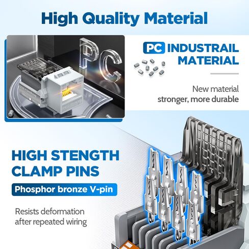 AMPCOM Toolless RJ45 Keystone Jack CAT6 UTP 25 حزمة، 90 درجة لا حاجة للثقب، PoE++ 100 وات، معتمد من ANSI/TIA، رمادي in Kuwait